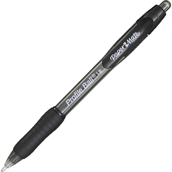Ballpoint Pen, 1.00mm Point, 1/4Wx5-1/2Lx1/4H, 12/DZ, BK PK